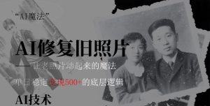 AI 魔法：让泛黄旧照变成朋友圈爆款视频，私域转化率提升50%，单日变现500+-星璨学社