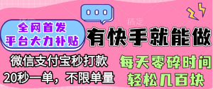 全网首发项目, 有快手就能做, 每天零碎时间轻松几百块-星璨学社