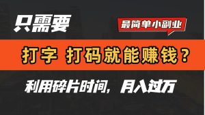 只需要打字，打码，就能赚钱？最简单的赚钱小副业，利用碎片时间，月入过万！-星璨学社