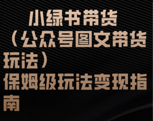 小绿书带货（公众号图文带货玩法）保姆级玩法变现指南-星璨学社