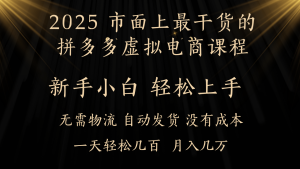 25年最干货的拼多多虚拟电商课程，小白轻松上手，月入过万只是门槛！虚拟电商，如皓月见青天！-星璨学社