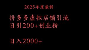 拼多多复制粘贴日引200+付费创业粉，月入6位数最新教程！-星璨学社