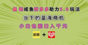最新闲鱼拼多多助力玩法 当下的蓝海商机 新手小白也能轻松操作 实现日入千元-星璨学社