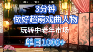 用Ai制作Q版戏剧人物手把手教你吃透中老年经济，5分钟一个成品，多渠道变现-星璨学社