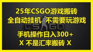 25年CSGO游戏搬砖，全自动挂机，不需要玩游戏，手机操作日入300+。(不是汇率搬砖)-星璨学社